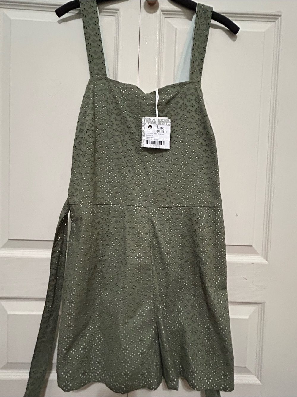 Kate Quinn Women’s Retro Tie Short Jumpsuit Deep Moss NWT